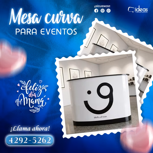 Mesa curva para eventos