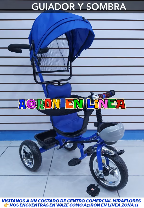 TRICICLO CON GUIADOR Y SOMBRA PARA NIÑOS