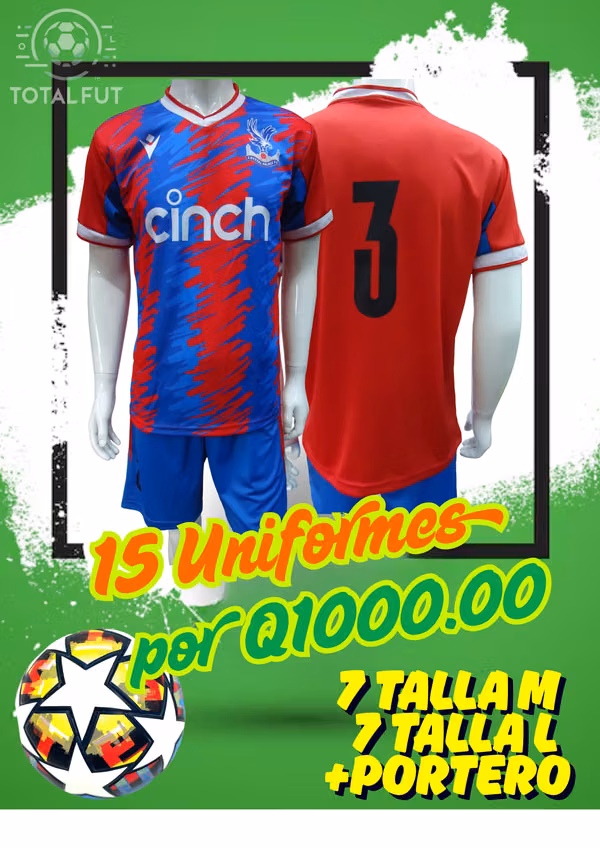 15 Crystal Palace Football Uniforms Q10000.00