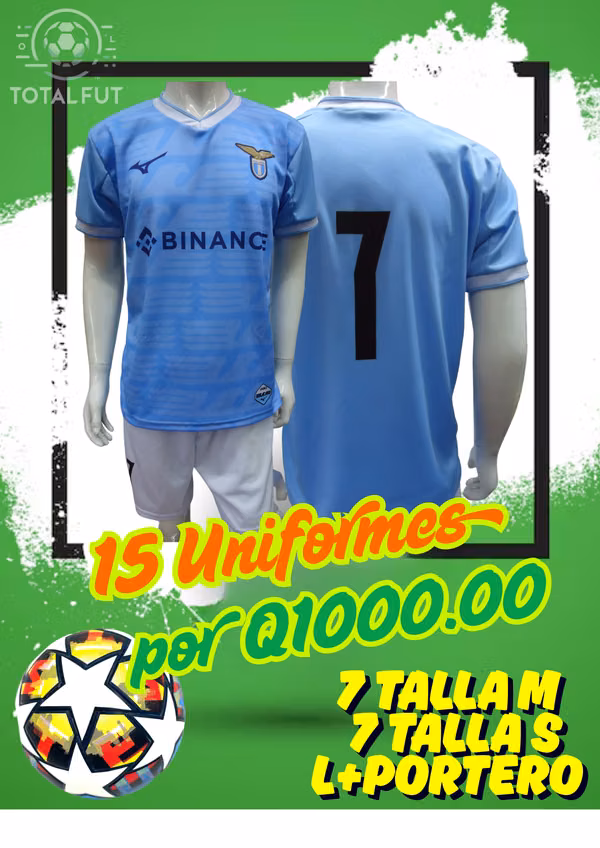 15 Lazio Football Uniforms Q10000.00