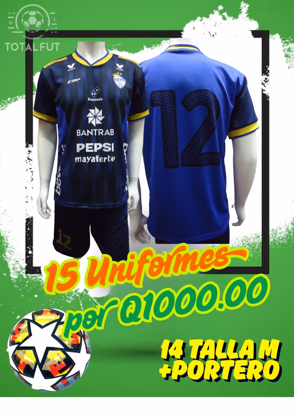 15 Uniformes de Futbol Coban Azul Q1000.00