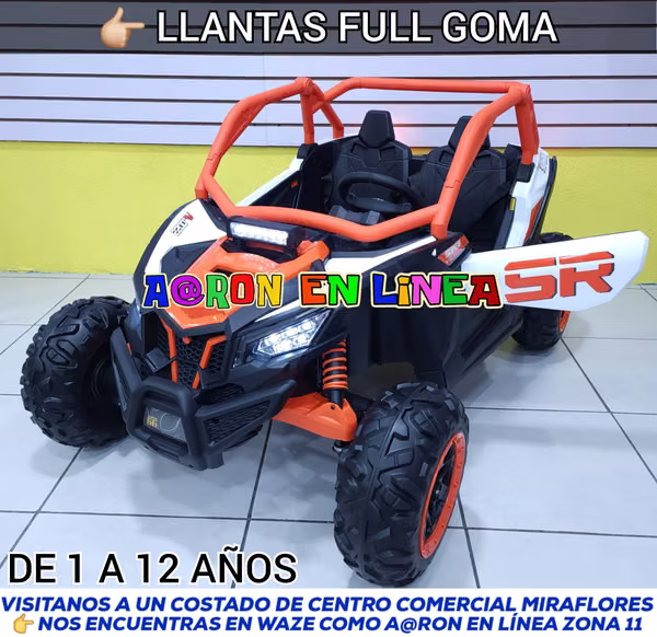 CAN AM SR AMERICANO 4x4 CON LLANTAS DE GOMA PARA 2 NIÑOS GRANDES