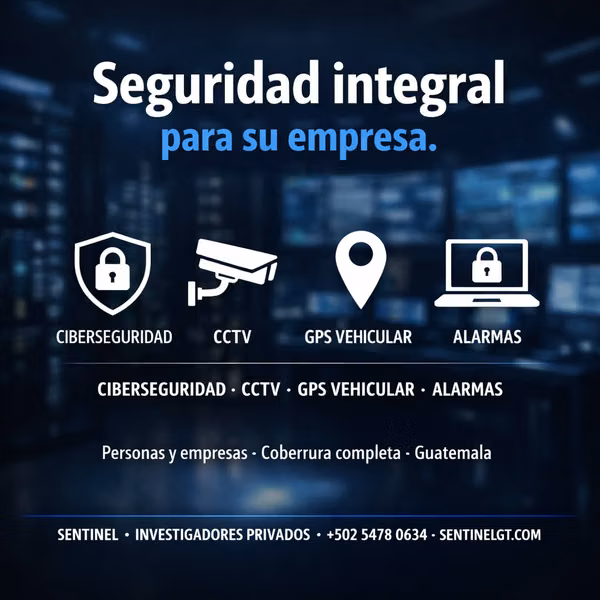 Ciberseguridad · CCTV · GPS vehicular · Alarmas