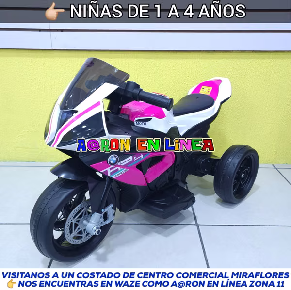 MOTO DEPORTIVA CON DOBLE MOTOR PARA NIÑAS DE 1 A 4 AÑOS