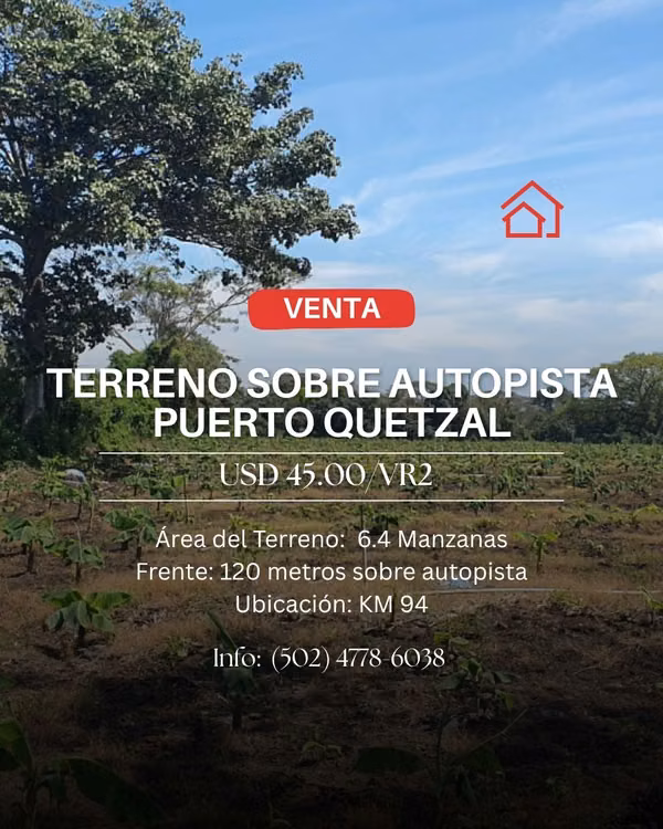 SALE 6.42 BLOCKS ON HIGHWAY PORT QUETZAL