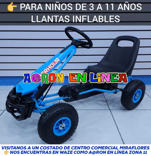 GO KART A PEDALES CON LLANTAS DE HULE INFLABLES PARA NIÑOS
