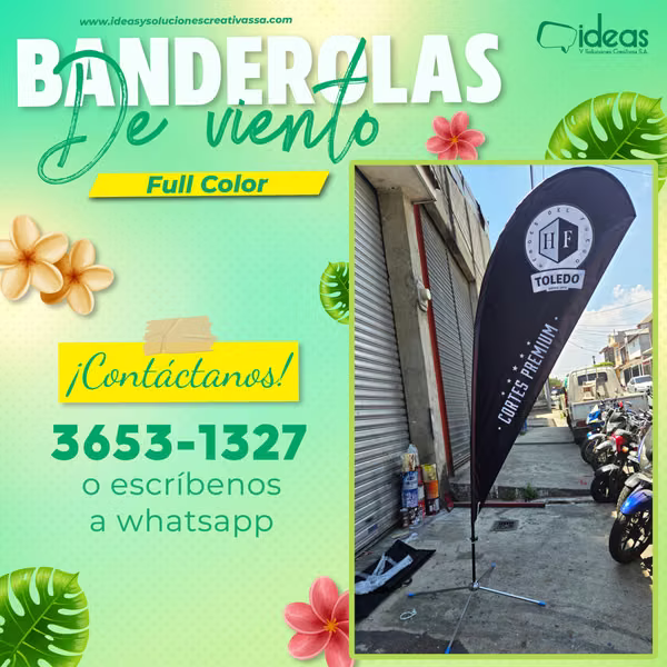  BANDEROLAS DE VIENTO PERSONALIZADAS 