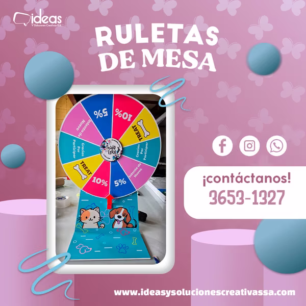  RULETAS DE MESA PERSONALIZADAS 