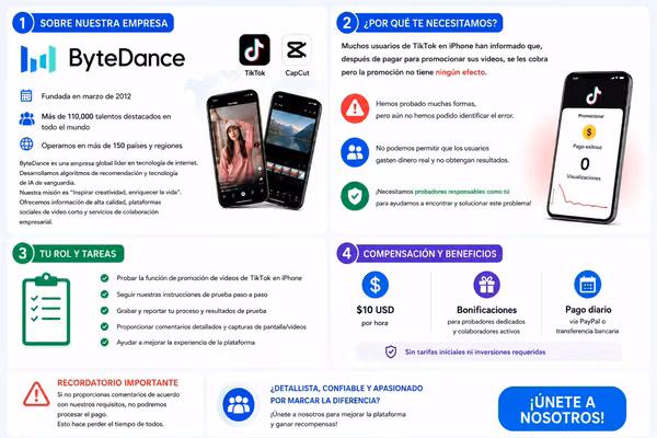 Pruebas y promoción de videos de TikTok