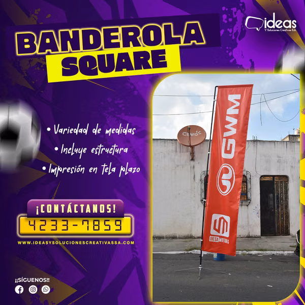  BANDEROLA TIPO SQUARE PERSONALIZADA 