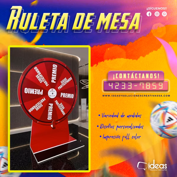 RULETA DE MESA PERSONALIZADA 