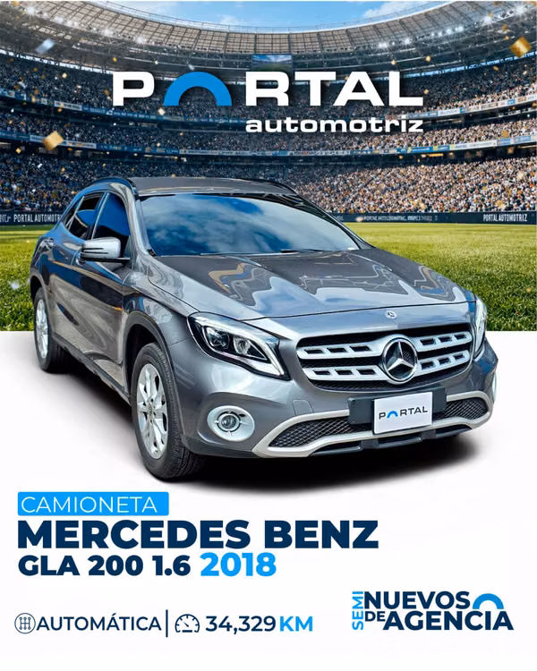 MERCEDES BENZ GLA 200 2018 COLOR GRIS MONTAÑA METALIZADO