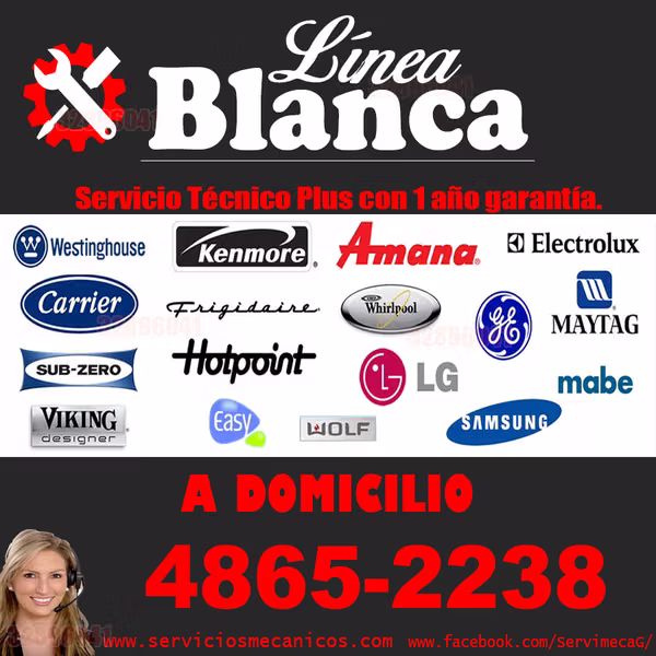 Servicio en reparación de refrigeradoras, lavadoras, secadoras