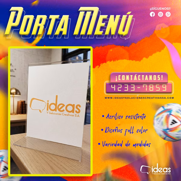  PORTA MENÚ PERSONALIZADOS 