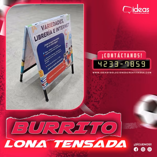 BURRITO CON LONA TENSADA PERSONALIZADO