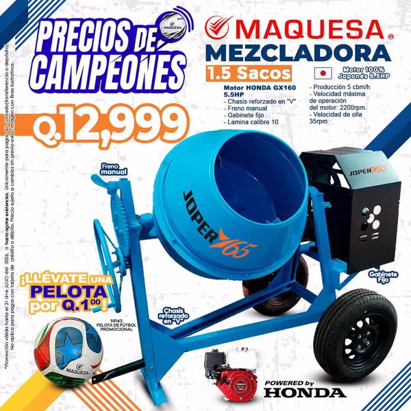 Mixer 1.5 Sacks Motor 5.5HP
