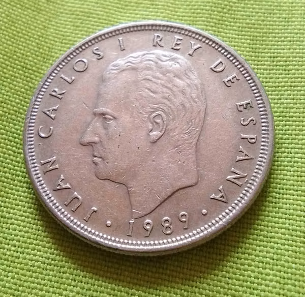 1989 SPAIN M MADRID JUAN CARLOS I REY DESPAÑA MONEDA ERROR