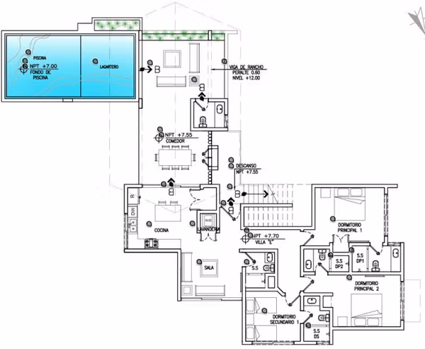 Villa de 3 habitaciones, venta en Carretra a Monterrico