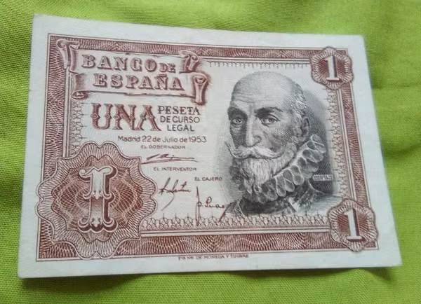 UNA PESETA 1953 MADRID ESPAÑA BILLETE AUTÉNTICO ORIGINAL DE COLECCIÓN
