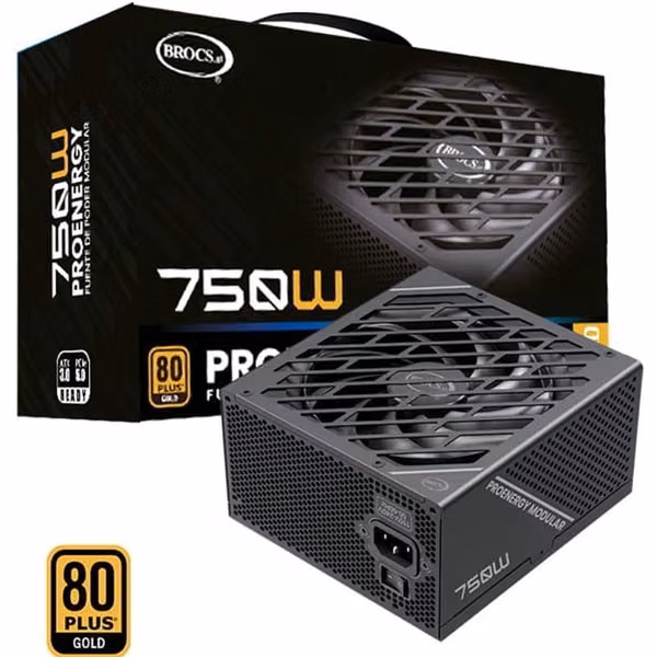 Vendo fuente de poder de 750W 80 PLUS GOLD FULL MODULAR MARCA BROCS NUEVA