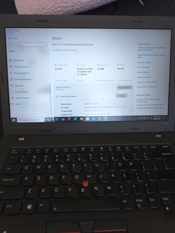 Lenovo thinkpad t460 p usada en buen estado.