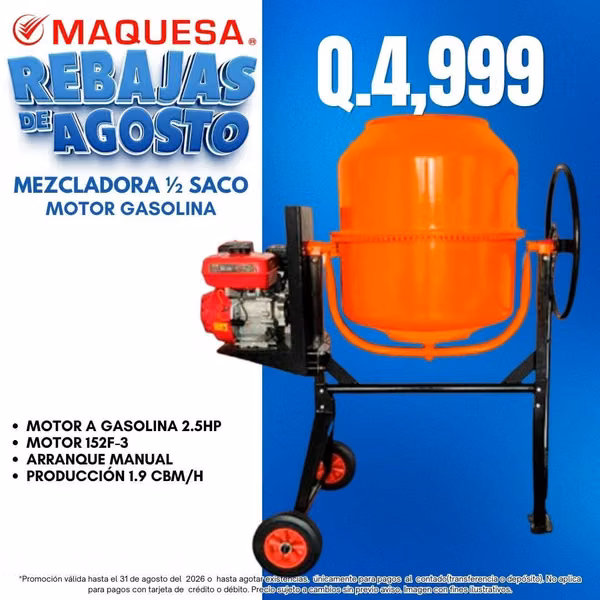 MEZCLADORA 1/2 SACO A GASOLINA 