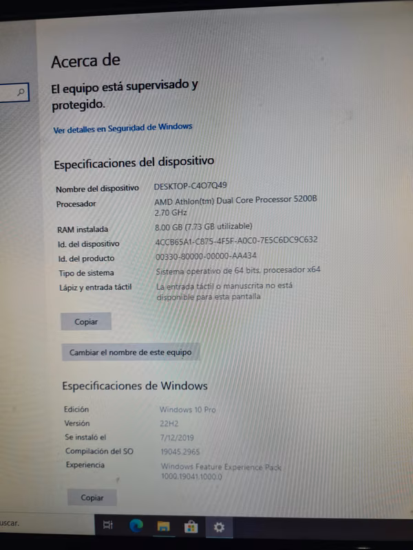 CPU HP - 8GB Ram, 500 HDD