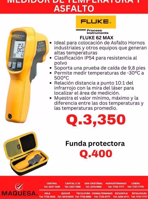 Professional distance laser temperature meter Fluke 62 MAX