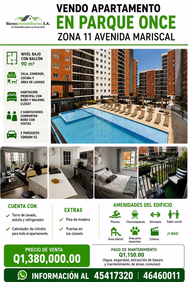 LINDO APARTAMENTO EN VENTA EN PARQUE 11 AVENIDA MARISCAL