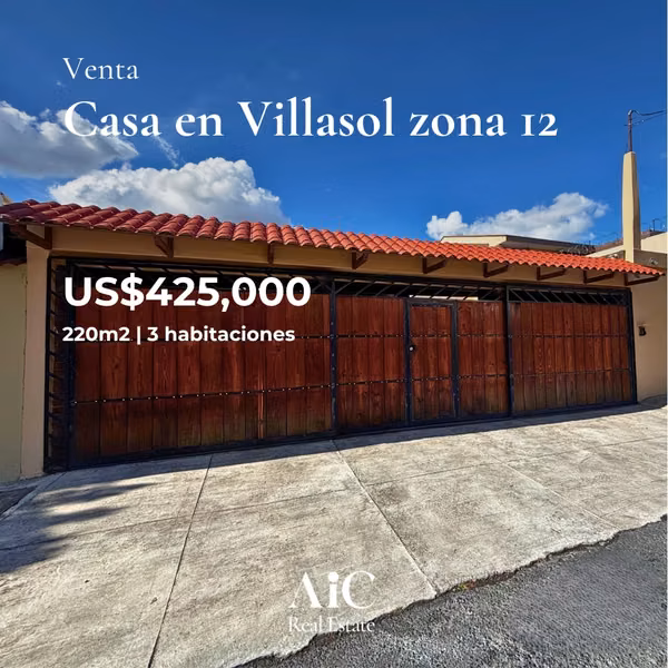 CASA EN VENTA, VILLASOL Z.12 3 DORMITORIOS, DE UN NIVEL