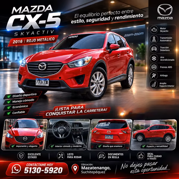  ¡¡EN VENTA ESPECTACULAR CAMIONETA MAZDA CX-5 2016!! 