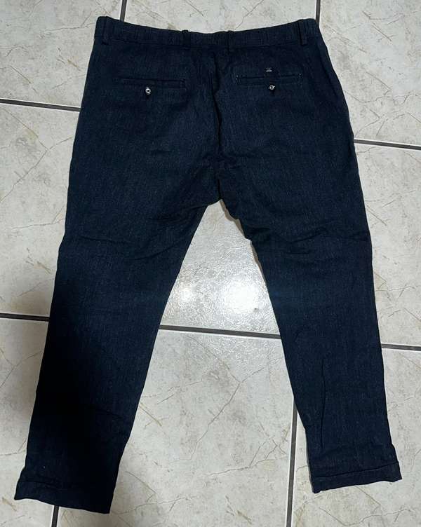 SET DE 2 PANTALONES - MARCA: MASSIMO DUTTI – SLIM FIT - TALLA: 36 - COLOR: AZUL Y GRIS 