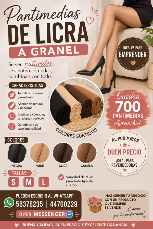 PANTIMEDIAS DE LICRA   ¡Comodidad, ajuste y elegancia en una sola prenda!   