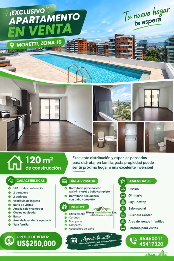 APARTAMENTO EN VENTA EN MORETTI ZONA 10