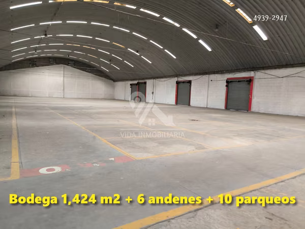 4 Bodegas in Quetzaltenango from 1.409 m2 to 1.428 m2 + 3,000 m2 parking