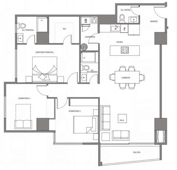 RENTAL ALBERO SAN LAZARO APARTMENT, AREA 15 OF 3 ROOMS