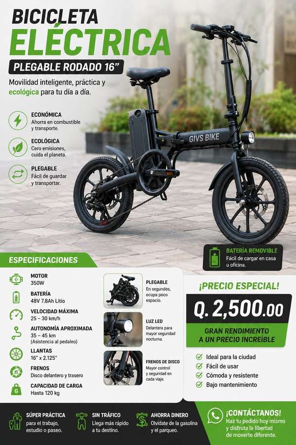Electric Visicleta # 12 new ideal for work