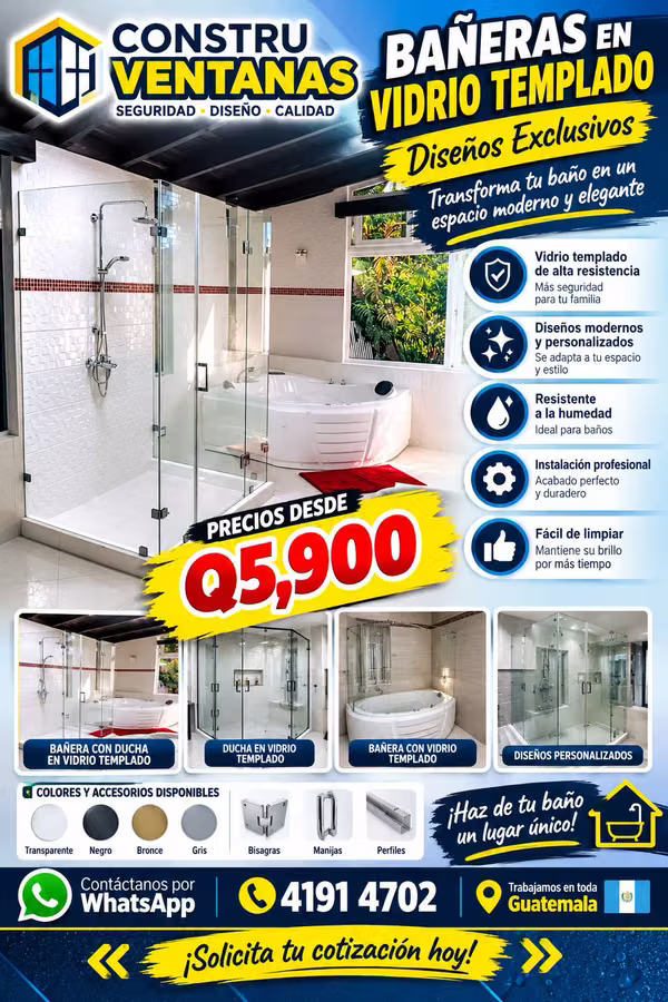 Give a New Style to your Bathroom! Templated Glass Doors