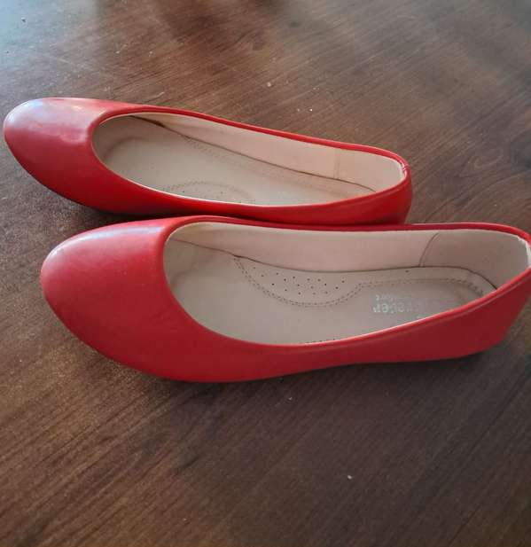 Red slippers size 38