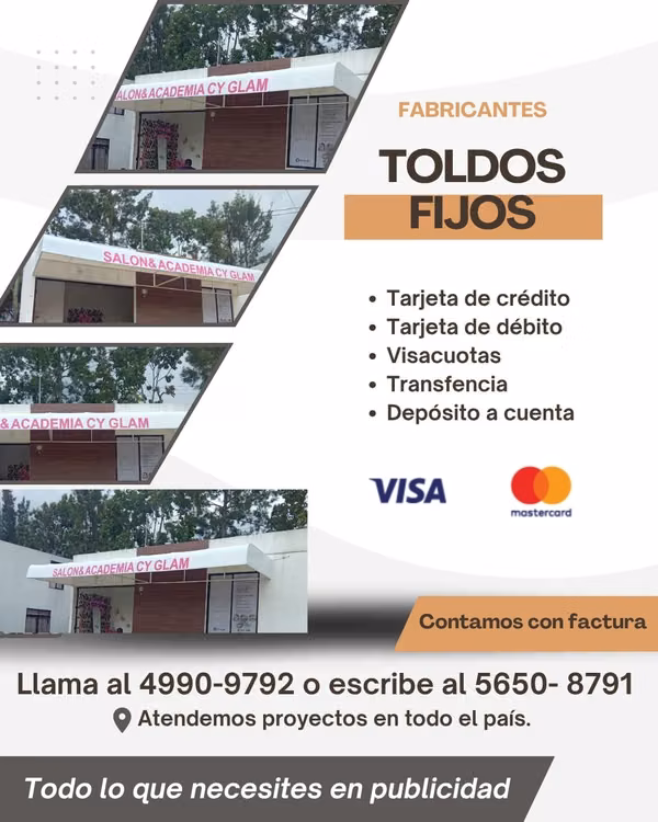 Corporate fixed awnings for shops and shops