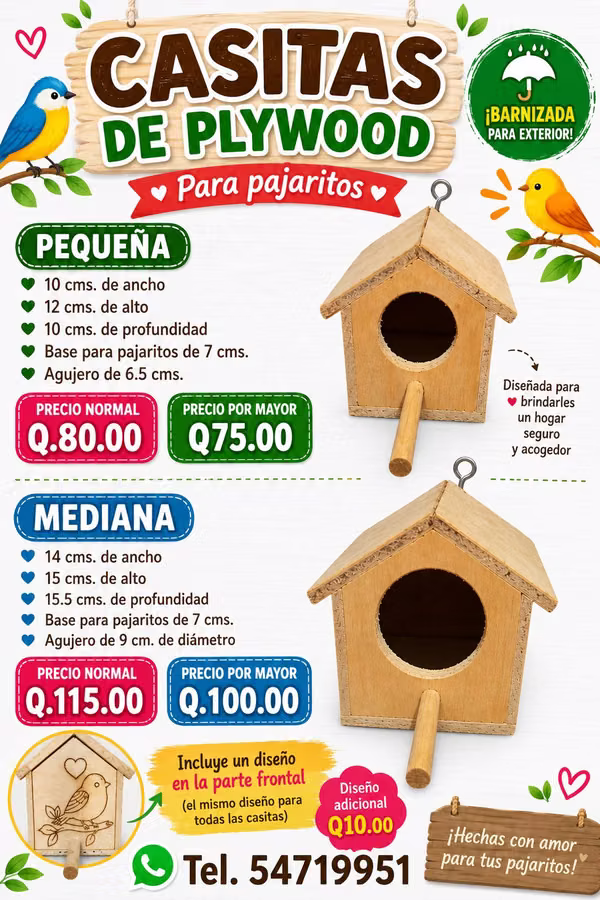 Plywood case for birds.
