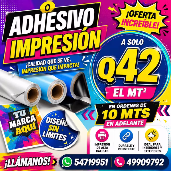Adhesive full color printing in high resolution