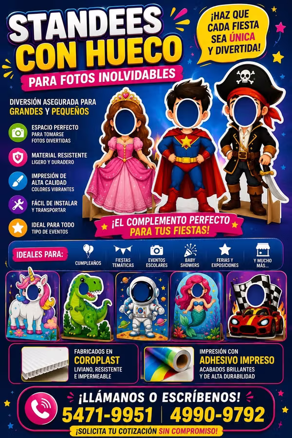 Standees for your parties and events