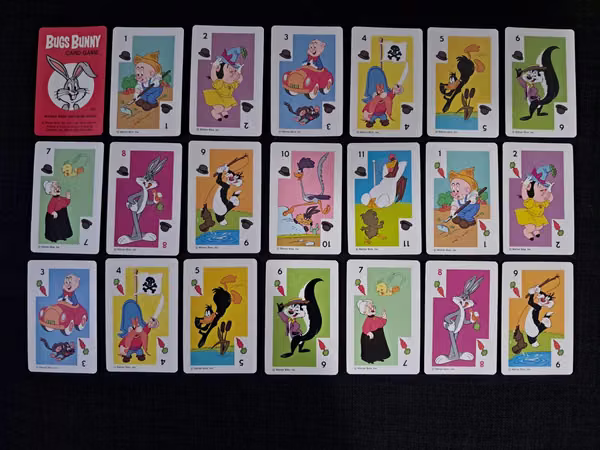 Juegos de cartas Bugs Bunny Card Game marca Whitman 1,976 Impecable (50 años)