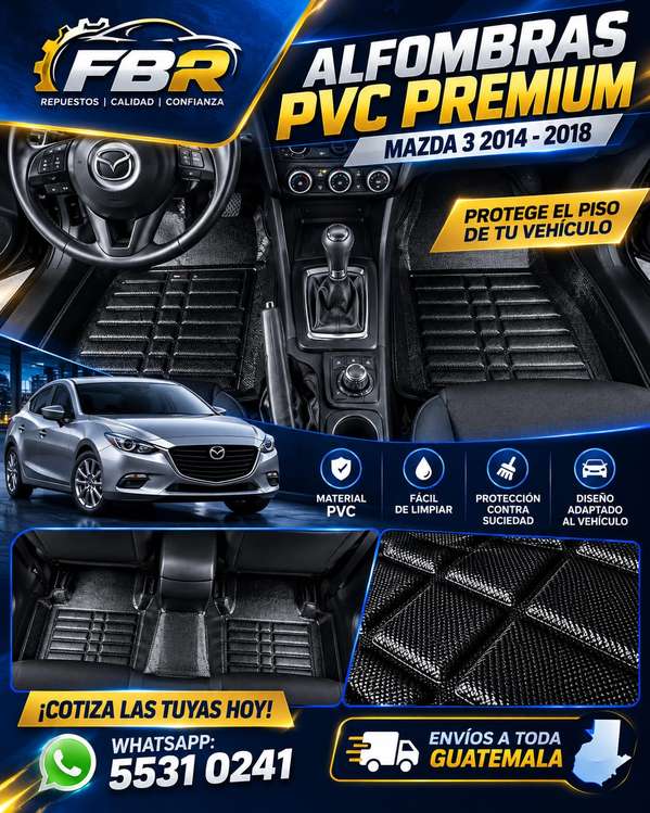 Alfombras 3D para carro PVC negro