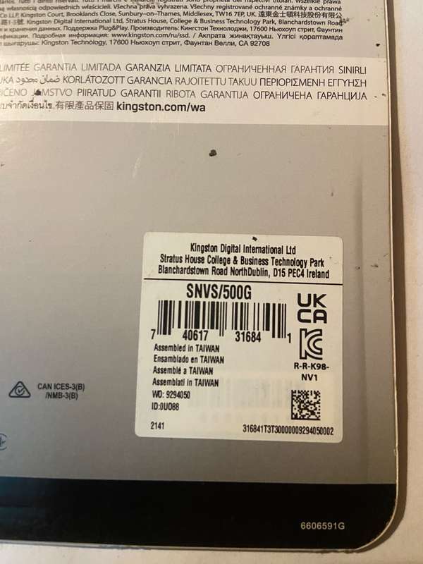 Unidad SSD de 500GB NVMe 