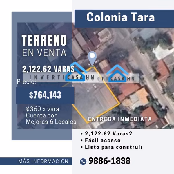 Se Vende Terreno en Colonia Tara