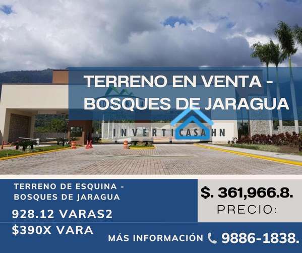 Se Vende terreno de esquina en Cuidad Jaragua - San Pedro Sula