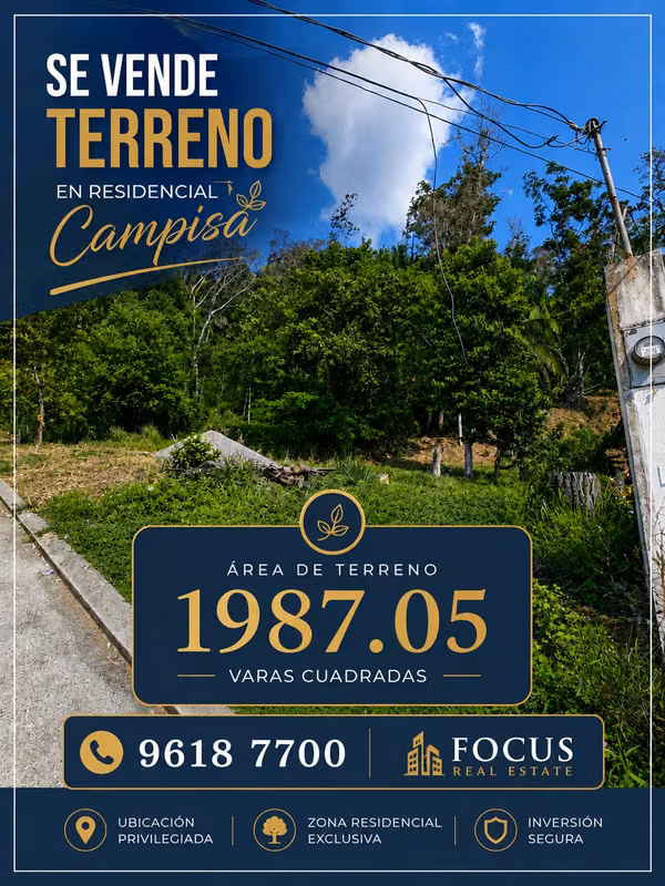 Se vende amplio terreno en Residencial Campisa, GANGA!!