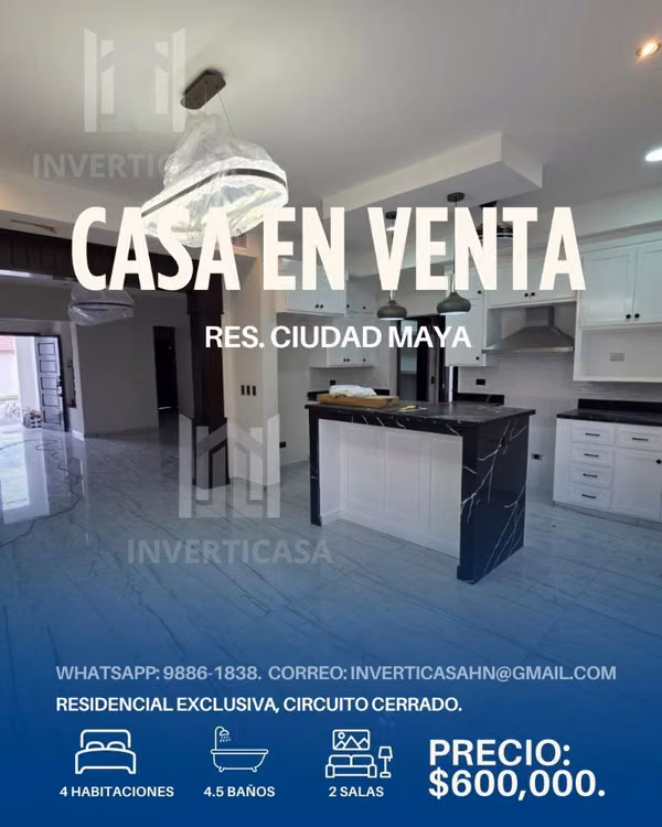 Se Vende Casa en Res. Ciudad Maya - San Pedro Sula